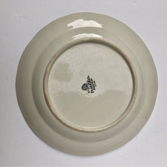 PERUGINO STONEWARE Plater Rose 12" Round Fruit, Salad, Tray/Plater - Picture 5 of 6